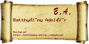 Batthyány Adolár névjegykártya